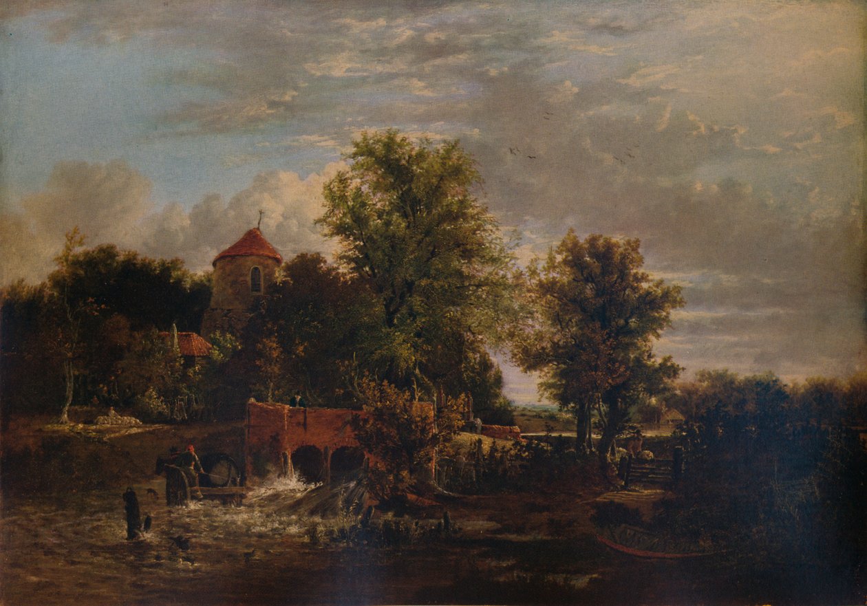 Brama Śluzy na rzece Zachodniej, ok. 1832 r. autorstwa Alfred Stannard