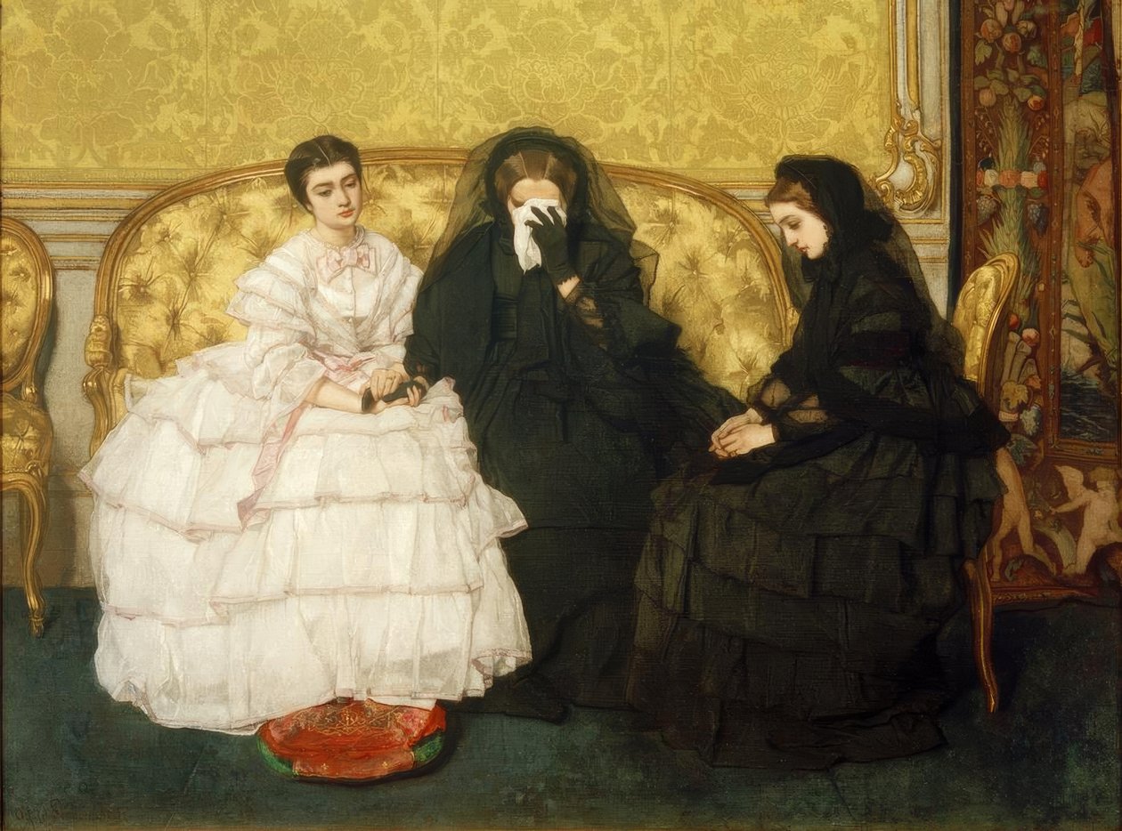 A.Stevens, Trost od. Wizyta kondolencyjna autorstwa Alfred Emile Stevens