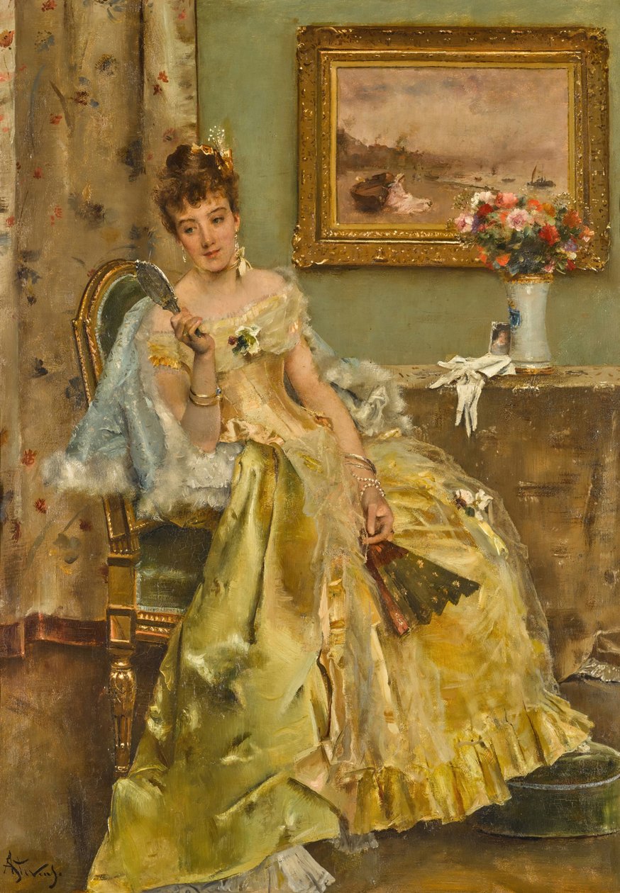 Kokieteria. autorstwa Alfred Emile Stevens