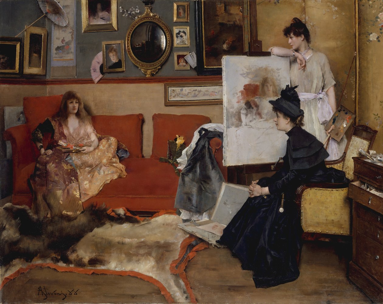 W pracowni, 1888. autorstwa Alfred Emile Stevens