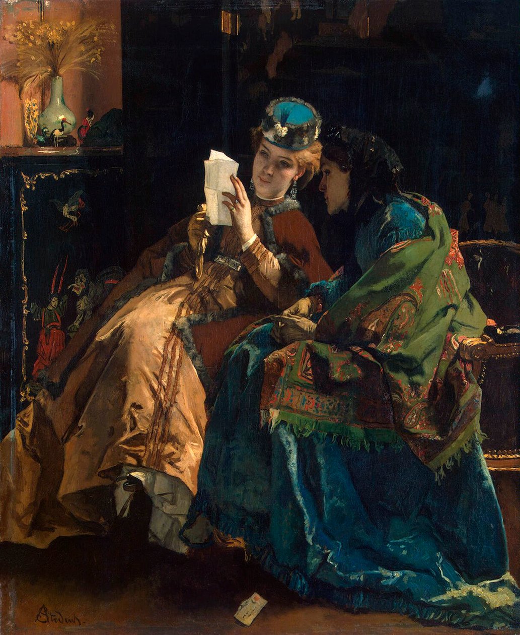 Przyjemny list”, lata 60. XIX wieku. autorstwa Alfred Emile Stevens