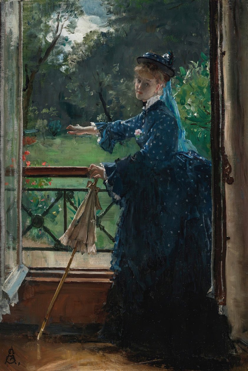 Kobieta na balkonie. autorstwa Alfred Emile Stevens