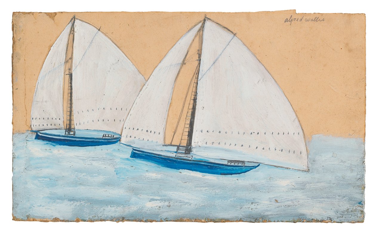 Dwie żaglówki autorstwa Alfred Wallis