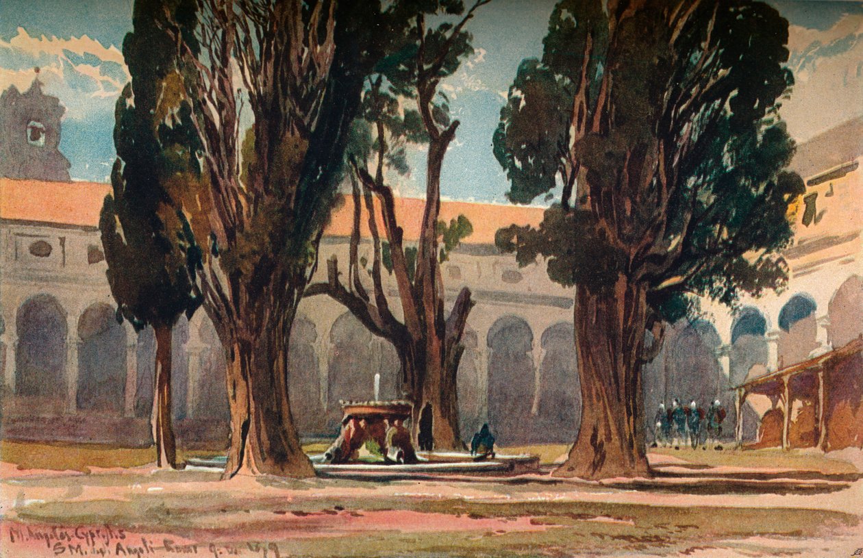 Santa Maria Degli Angeli, Rzym, c1870 autorstwa Alfred Waterhouse