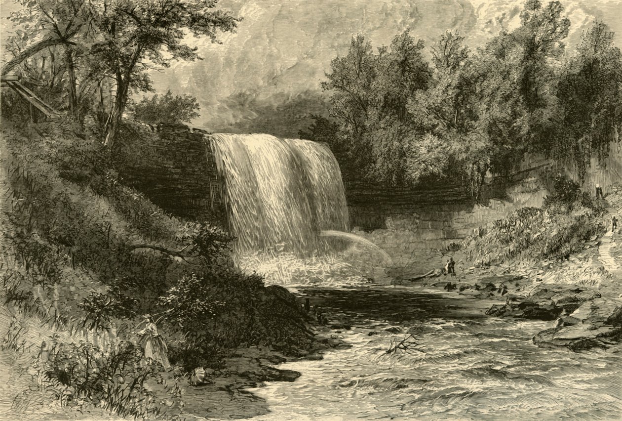 „Upadki Minnehaha”, 1874. autorstwa Alfred Rudolph Waud