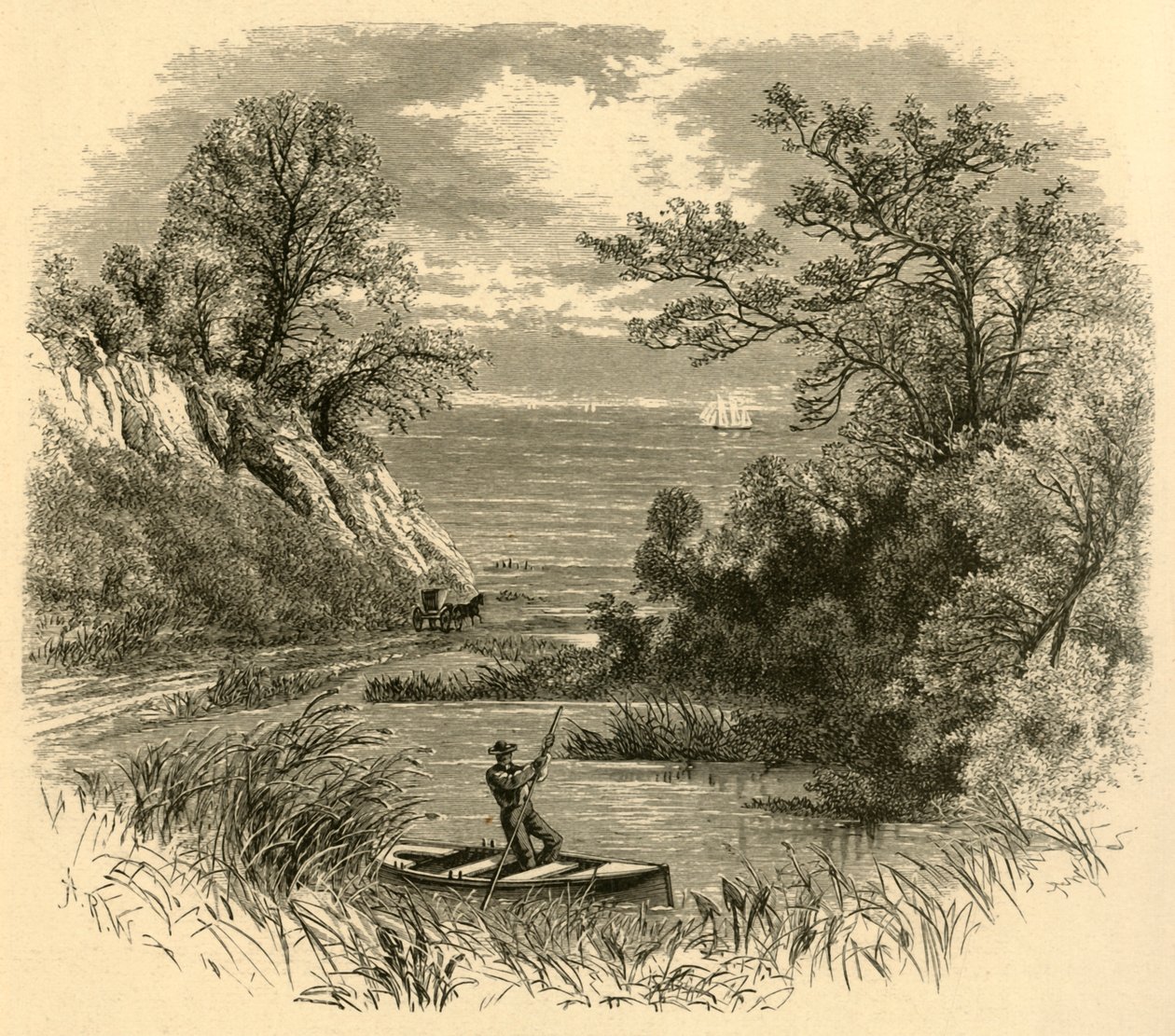 „Przebłysk jeziora Michigan”, 1874. autorstwa Alfred Rudolph Waud