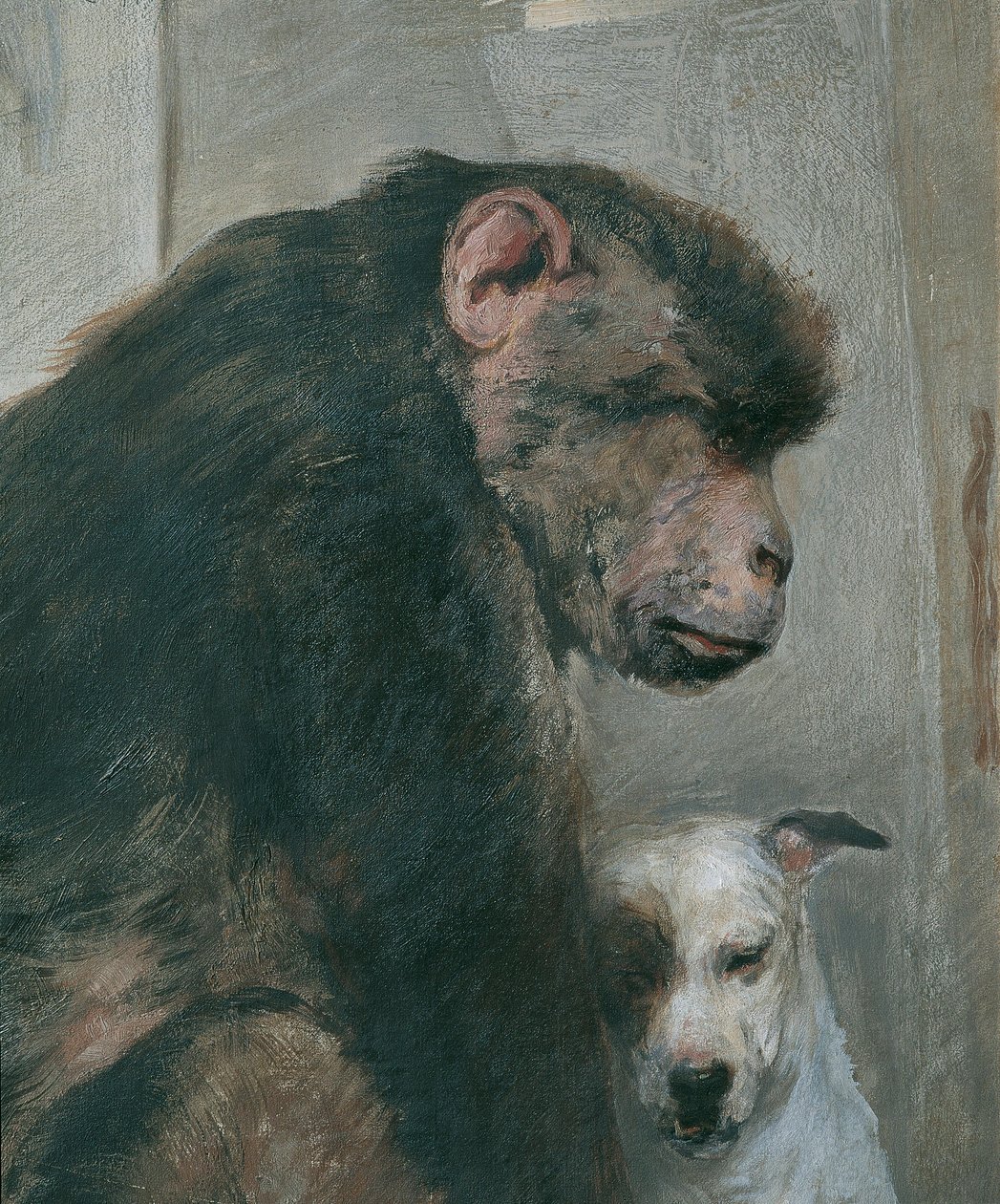 Małpa i pies autorstwa Alfred Wesemann