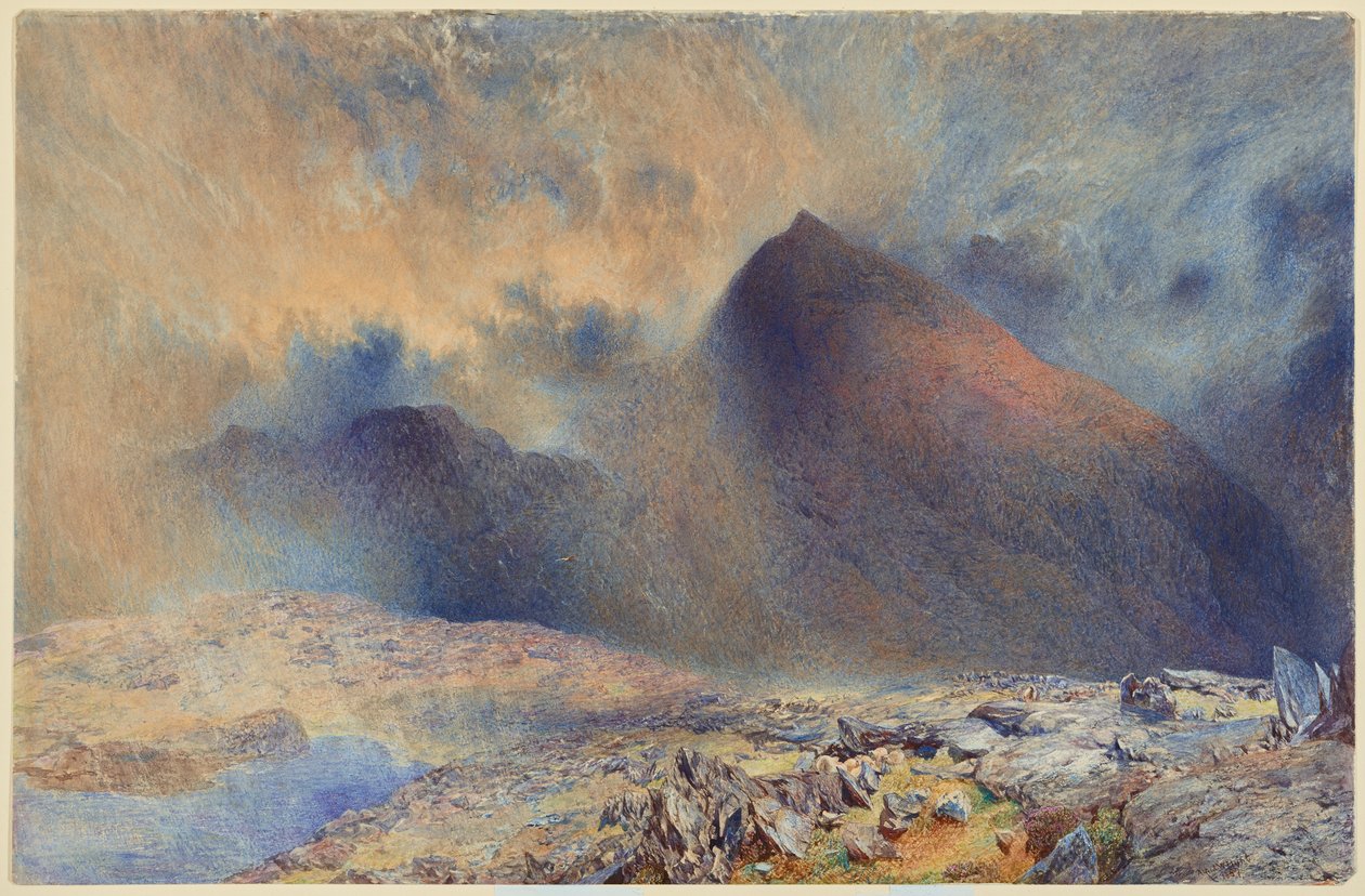 Góra Snowdon przez prześwitujące chmury autorstwa Alfred William Hunt