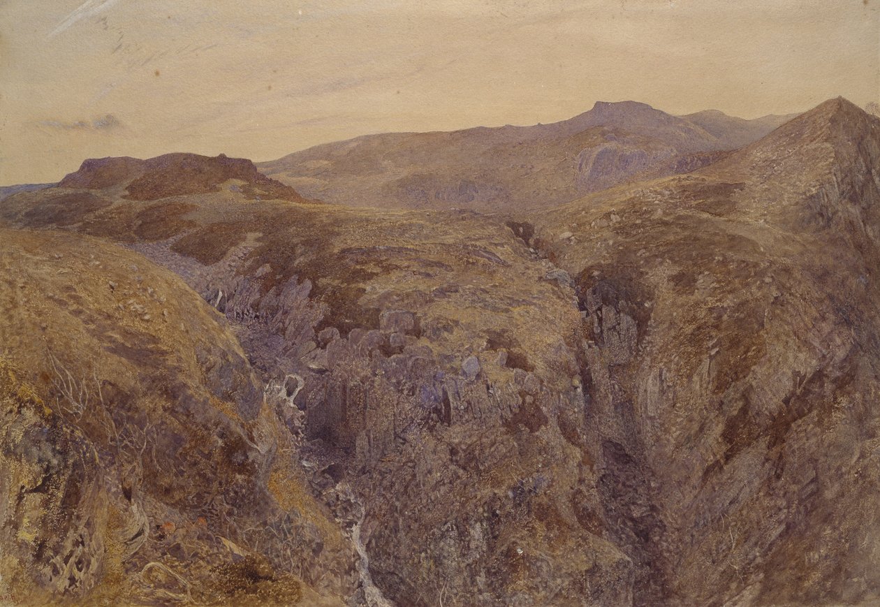 Krajobraz walijski, 1858 (akwarela na papierze) autorstwa Alfred William Hunt