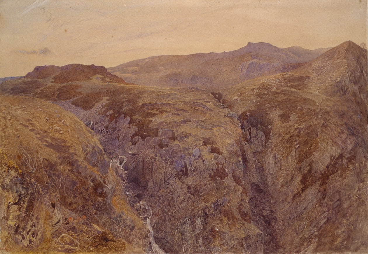 Krajobraz walijski, 1858 autorstwa Alfred William Hunt