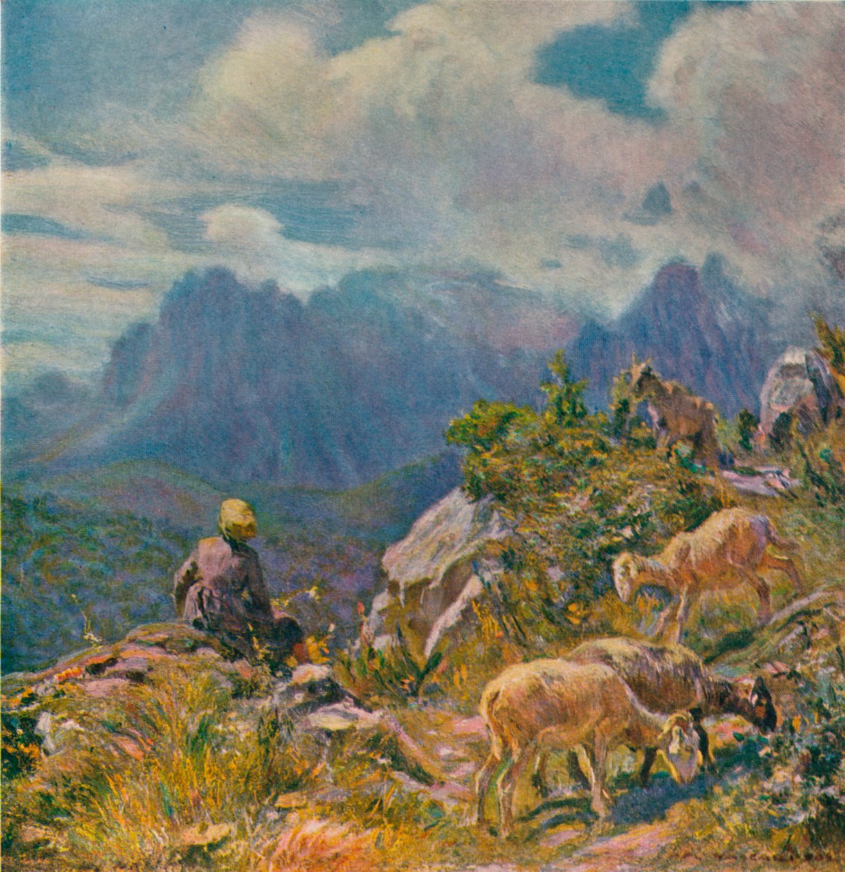 „Pastwiska w Alpach Apuańskich”, ok. 1922 r. autorstwa Alfredo Vaccari