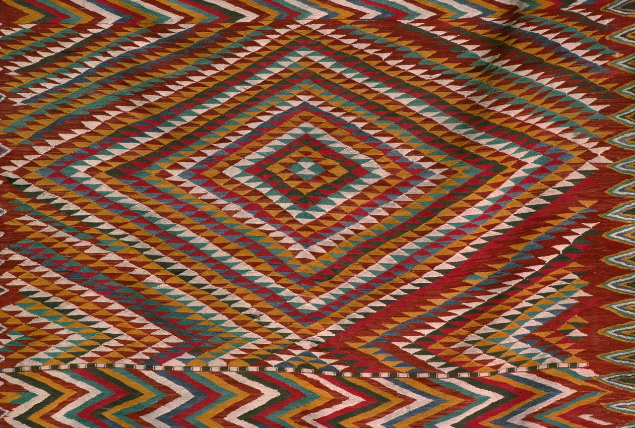 Dywan z doliny Mzab, detal (wełna) autorstwa Algerian School