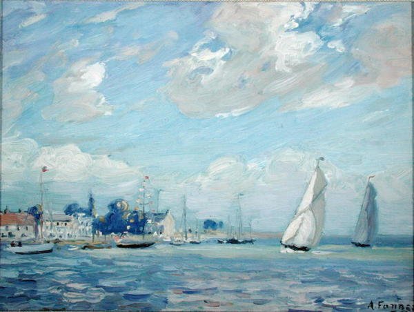 A Breezy Day (olej na pokładzie) autorstwa Alice Maud Fanner