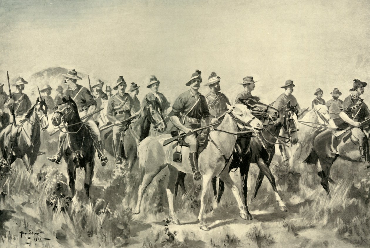 „Australijscy Buszmeni w Marszu”, 1901. autorstwa Allan Stewart