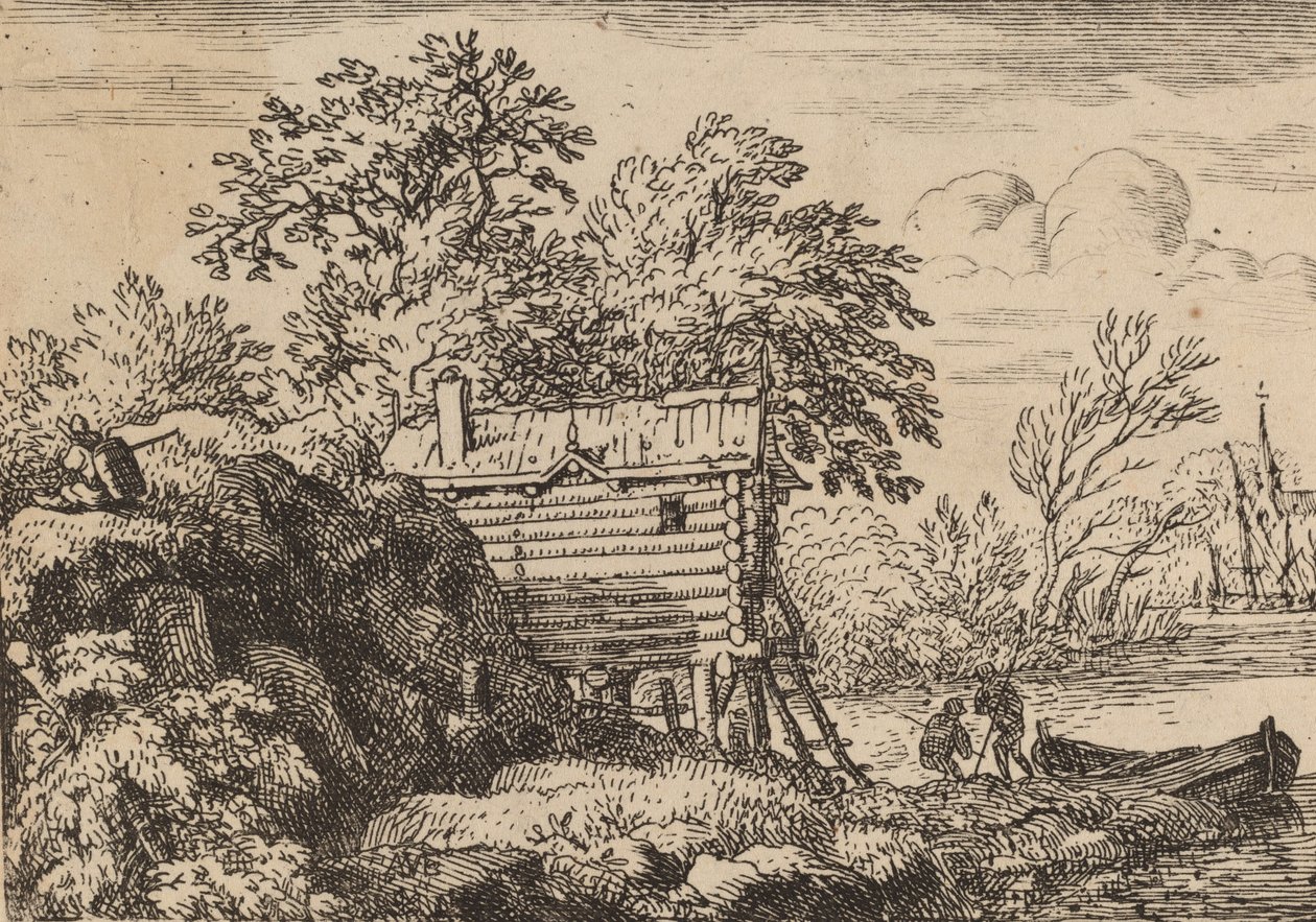 Chata Rybaka, prawdopodobnie ok. 16451656. autorstwa Allart van Everdingen