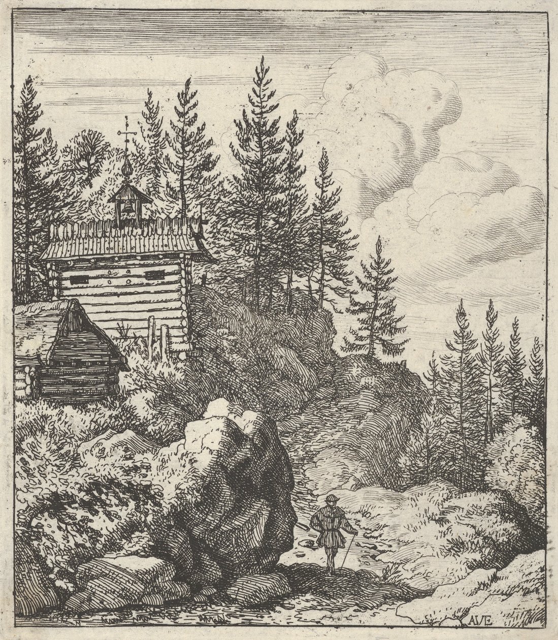 Kaplica, XVII wiek. autorstwa Allart van Everdingen
