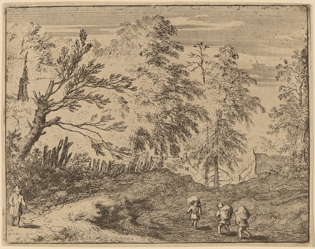Trzej tragarze, prawdopodobnie ok. 16451656. autorstwa Allart van Everdingen
