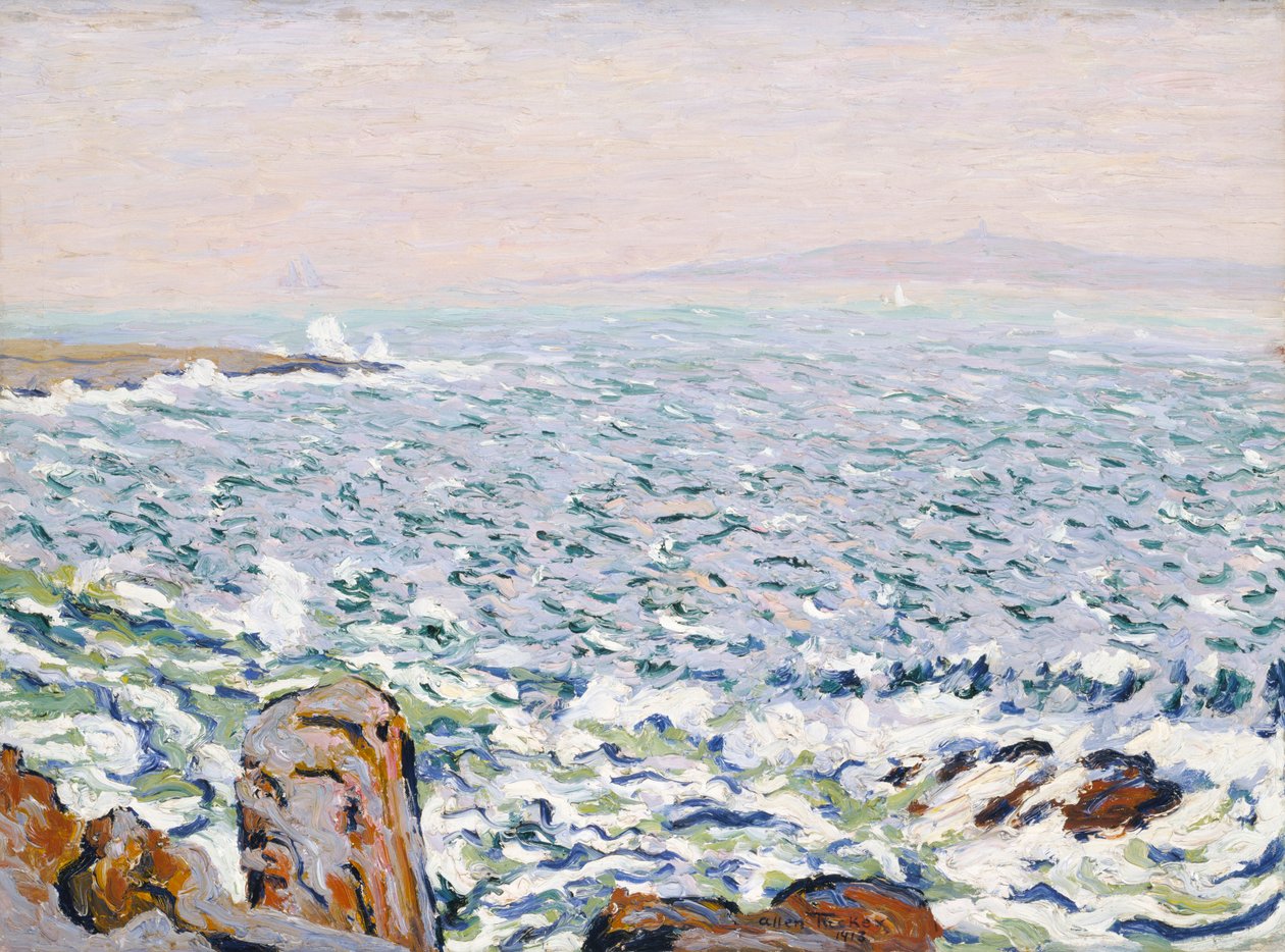 Surf Breaking, Wyspa Żurawinowa, 1913. autorstwa Allen Tucker