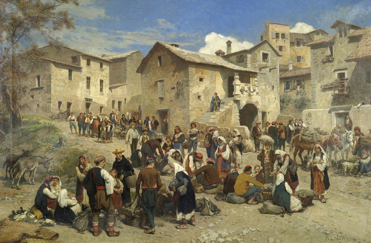 Rynek w Sarajewie. autorstwa Alois Schonn