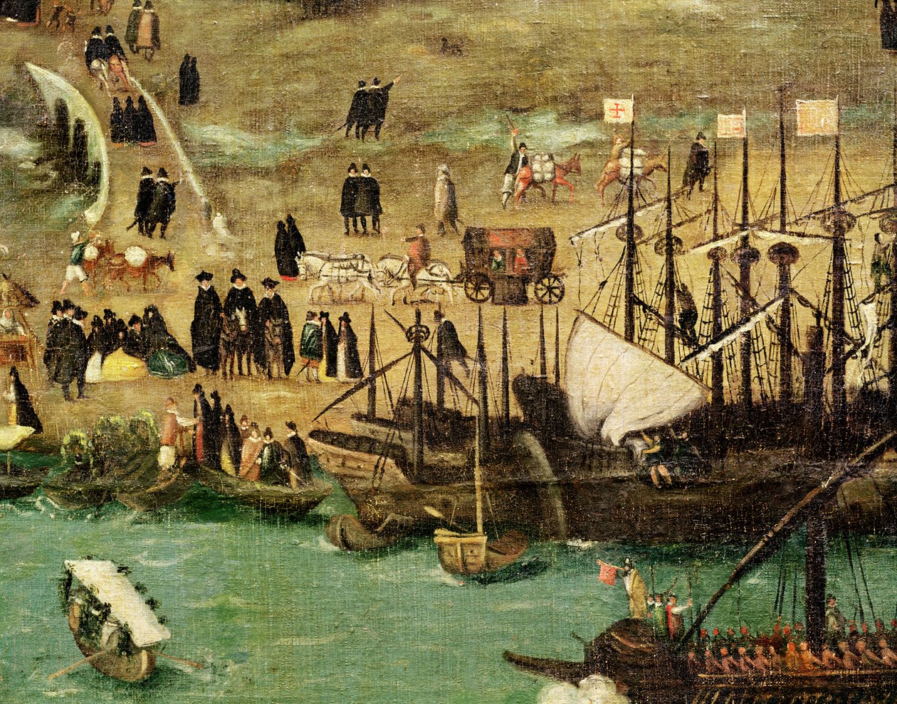 Port w Sewilli, ok. 1590 r. (detal) autorstwa Alonso Sánchez Coello