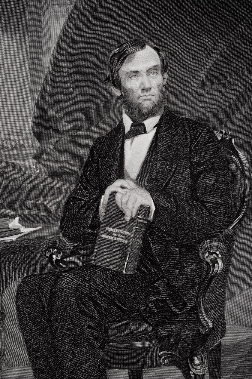 Portret Abrahama Lincolna (1809-65) (detal z 254645) autorstwa Alonzo Chappel