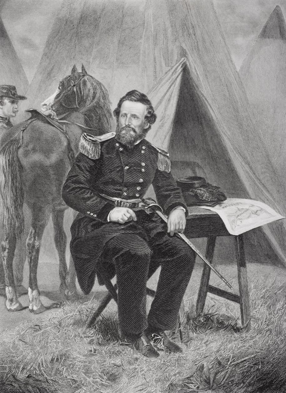 Portret Nathaniela Lyona (1818-61) (lito) autorstwa Alonzo Chappel