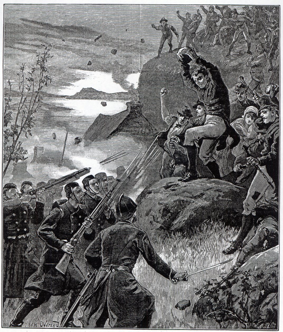 The State of Ireland: The Affray at Belmullet, County Mayo, z „The Illustrated London News”, 12 listopada 1881 autorstwa Aloysius O