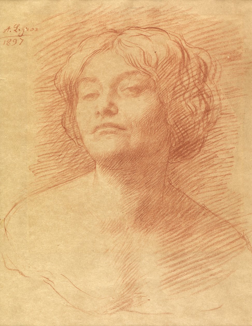 Alice Knewstub, 1897 (kreda na papierze) autorstwa Alphonse Legros