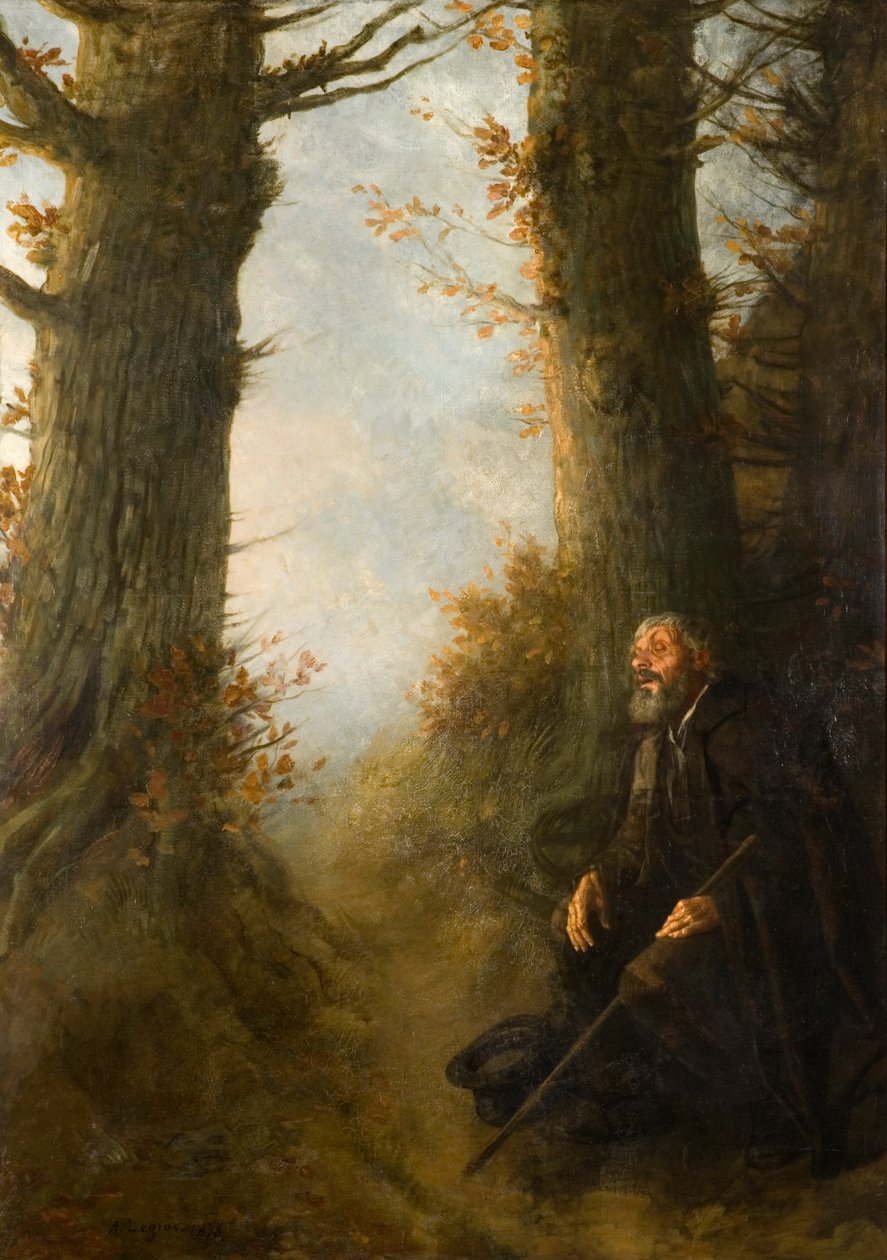 Zmęczony wędrowiec, 1878 autorstwa Alphonse Legros