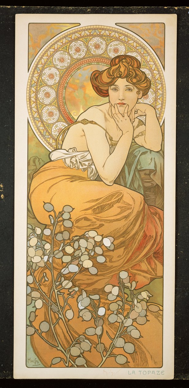 Kamienie szlachetne: Topaz, 1900 autorstwa Alphonse Mucha