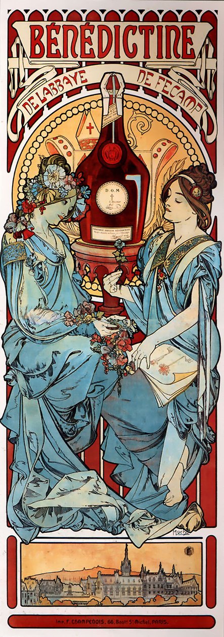 benedyktyński autorstwa Alphonse Mucha