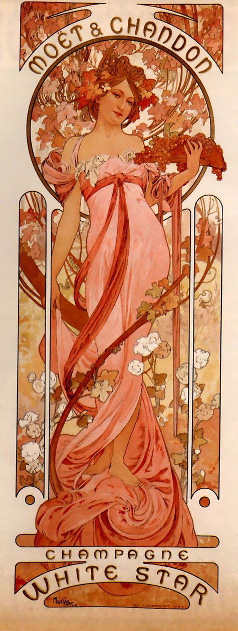 Moet & Chandon White Starn autorstwa Alphonse Mucha