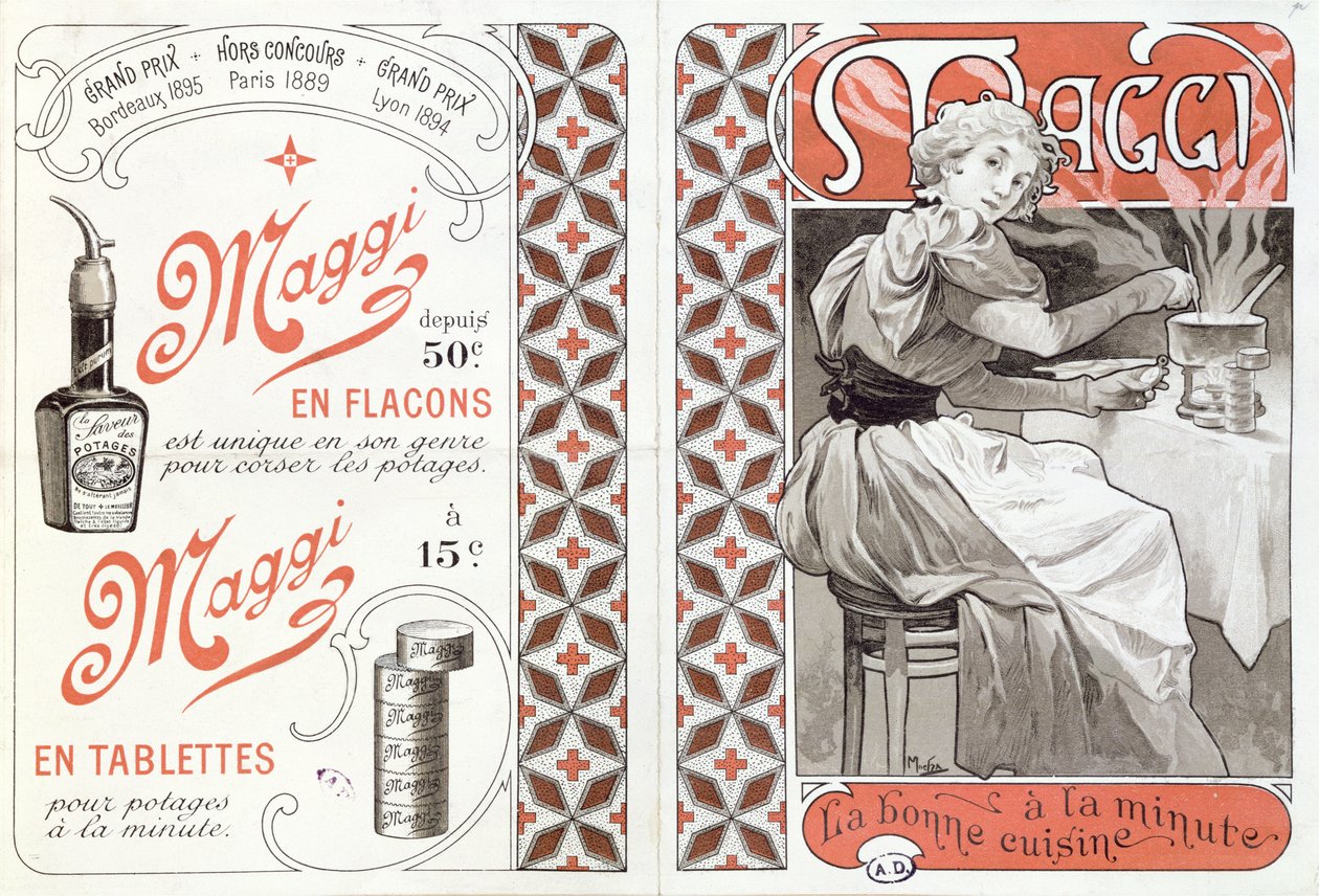 Reklama Maggi, koniec XIX wieku autorstwa Alphonse Mucha