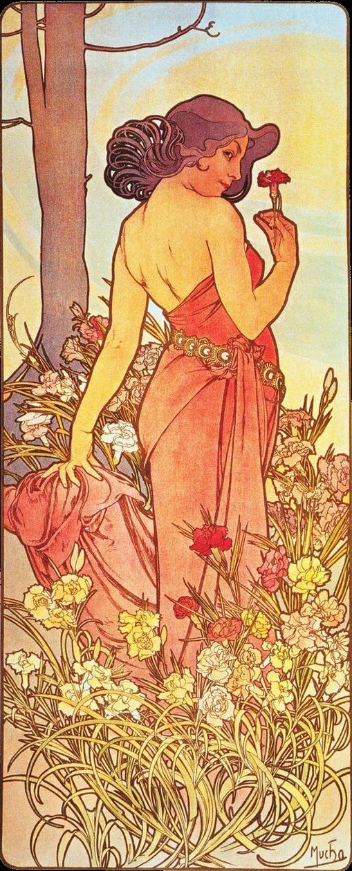 Goździk autorstwa Alphonse Mucha