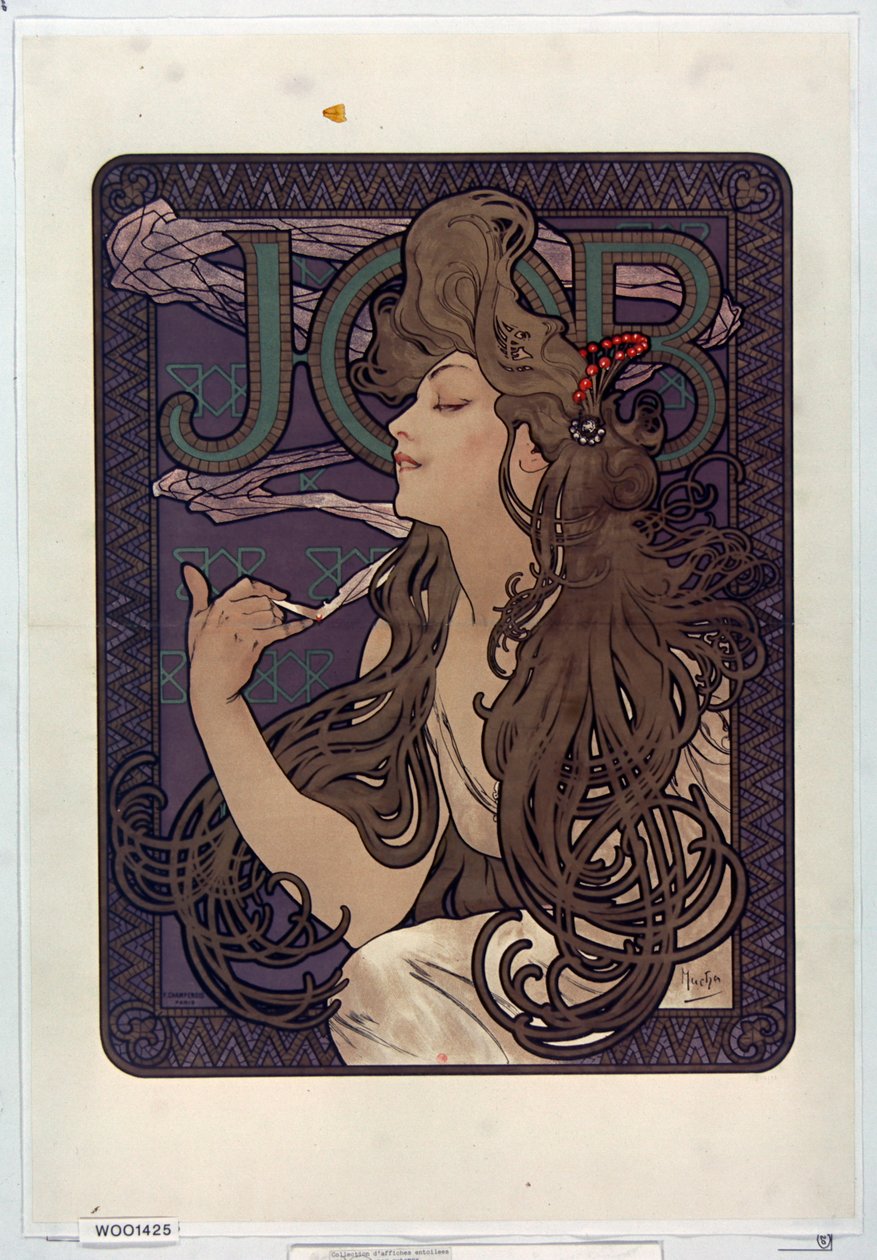 Praca papierosowa reklama autorstwa Alphonse Mucha