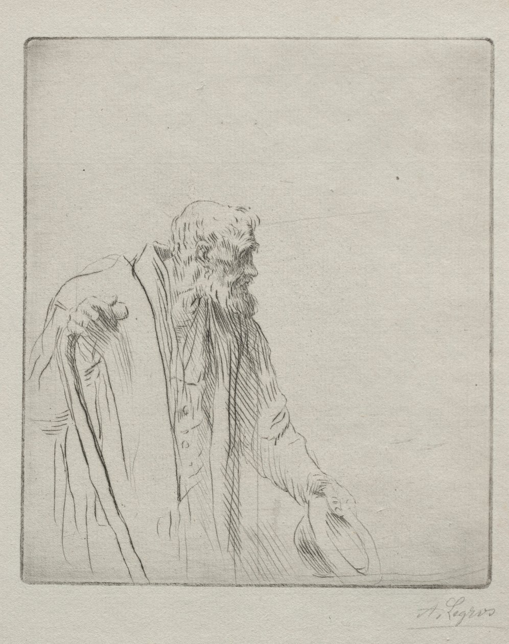 Żebrak. autorstwa Alphonse Legros