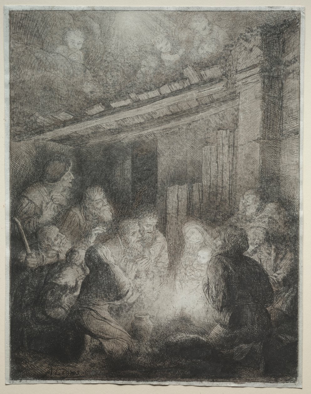 Adoracja pasterzy autorstwa Alphonse Legros