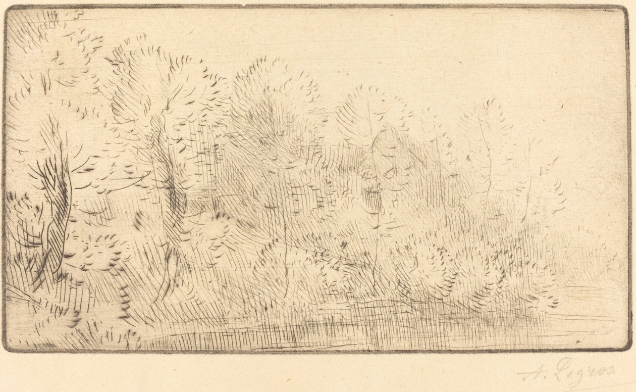 Wzdłuż rzeki Sur la riviere. autorstwa Alphonse Legros