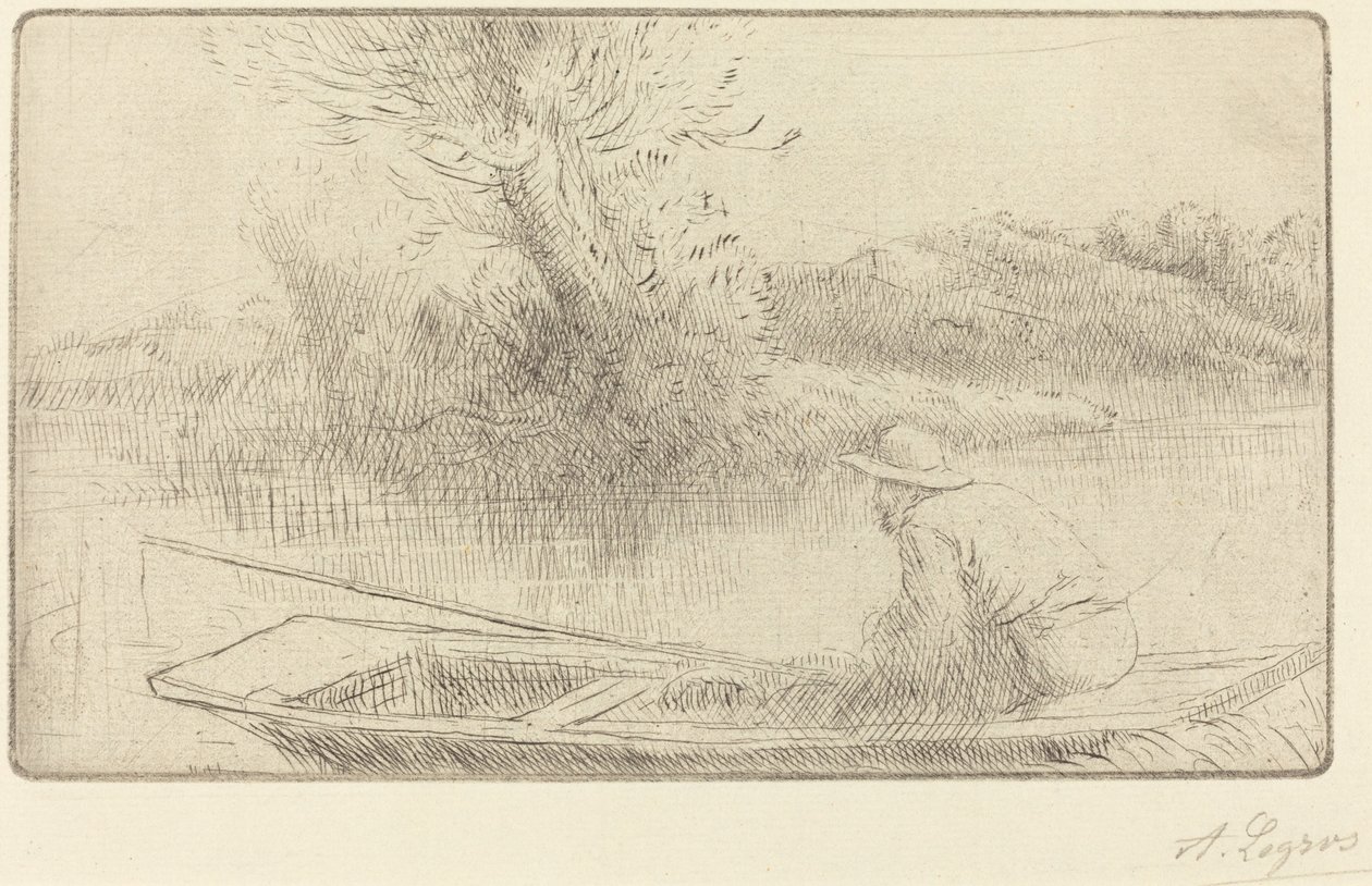 Wzdłuż Tamizy Nad Tamizą. autorstwa Alphonse Legros