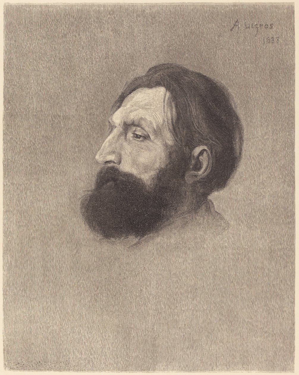 Auguste Rodina. autorstwa Alphonse Legros