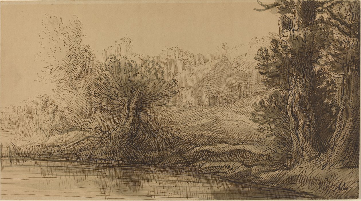 Brzeg rzeki autorstwa Alphonse Legros