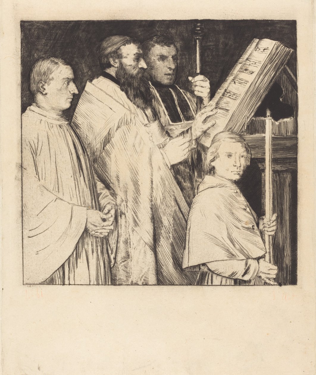 Chórzyści, 1. płyta Le lutrin. autorstwa Alphonse Legros