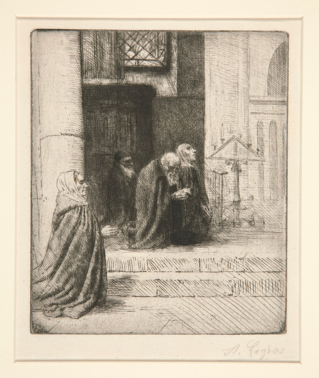 Wnętrze kościoła (Wnętrze d autorstwa Alphonse Legros