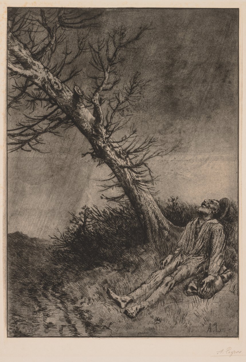 Śmierć Włóczęgi. autorstwa Alphonse Legros