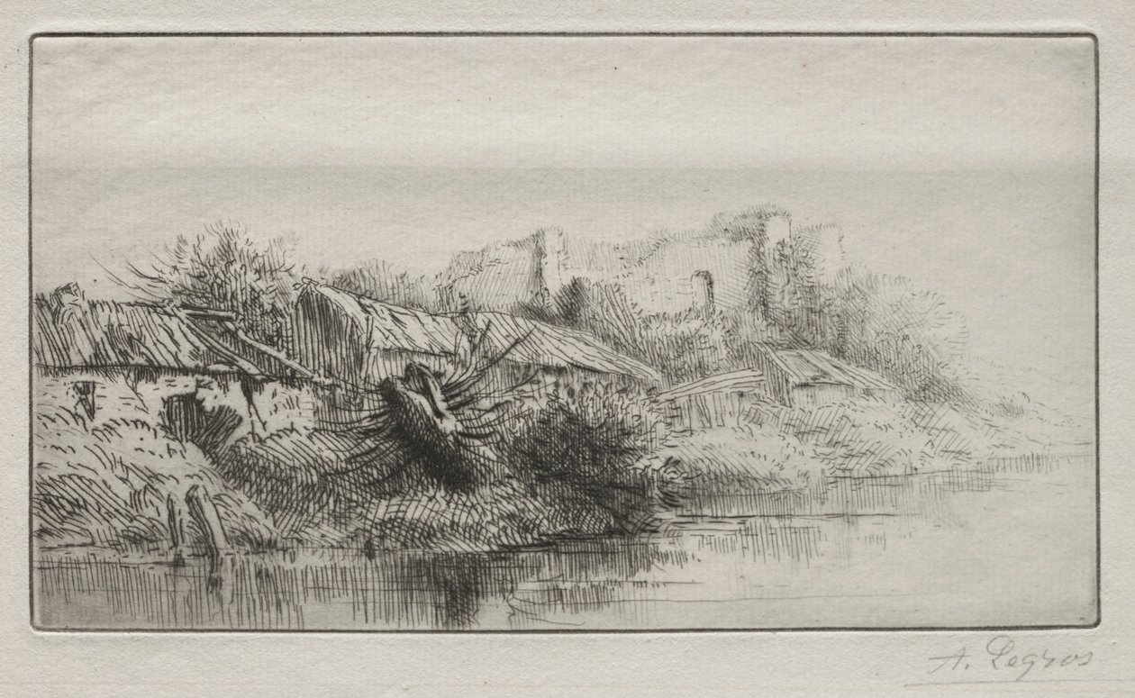 Opuszczona wioska. autorstwa Alphonse Legros
