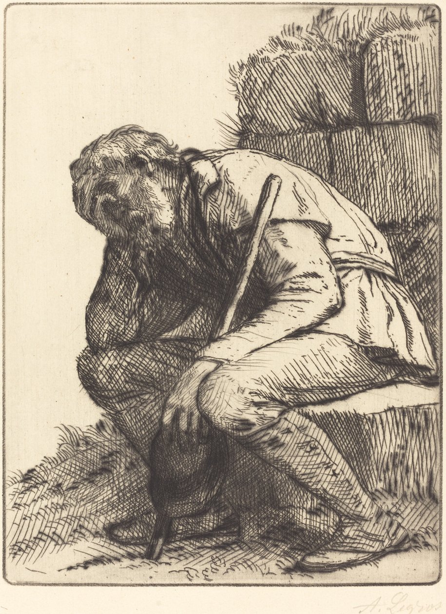 Zdesperowany człowiek Zdesperowany go. autorstwa Alphonse Legros