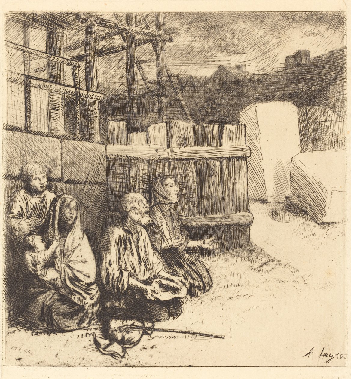 Angielscy żebracy Angielscy żebracy, 1875. autorstwa Alphonse Legros