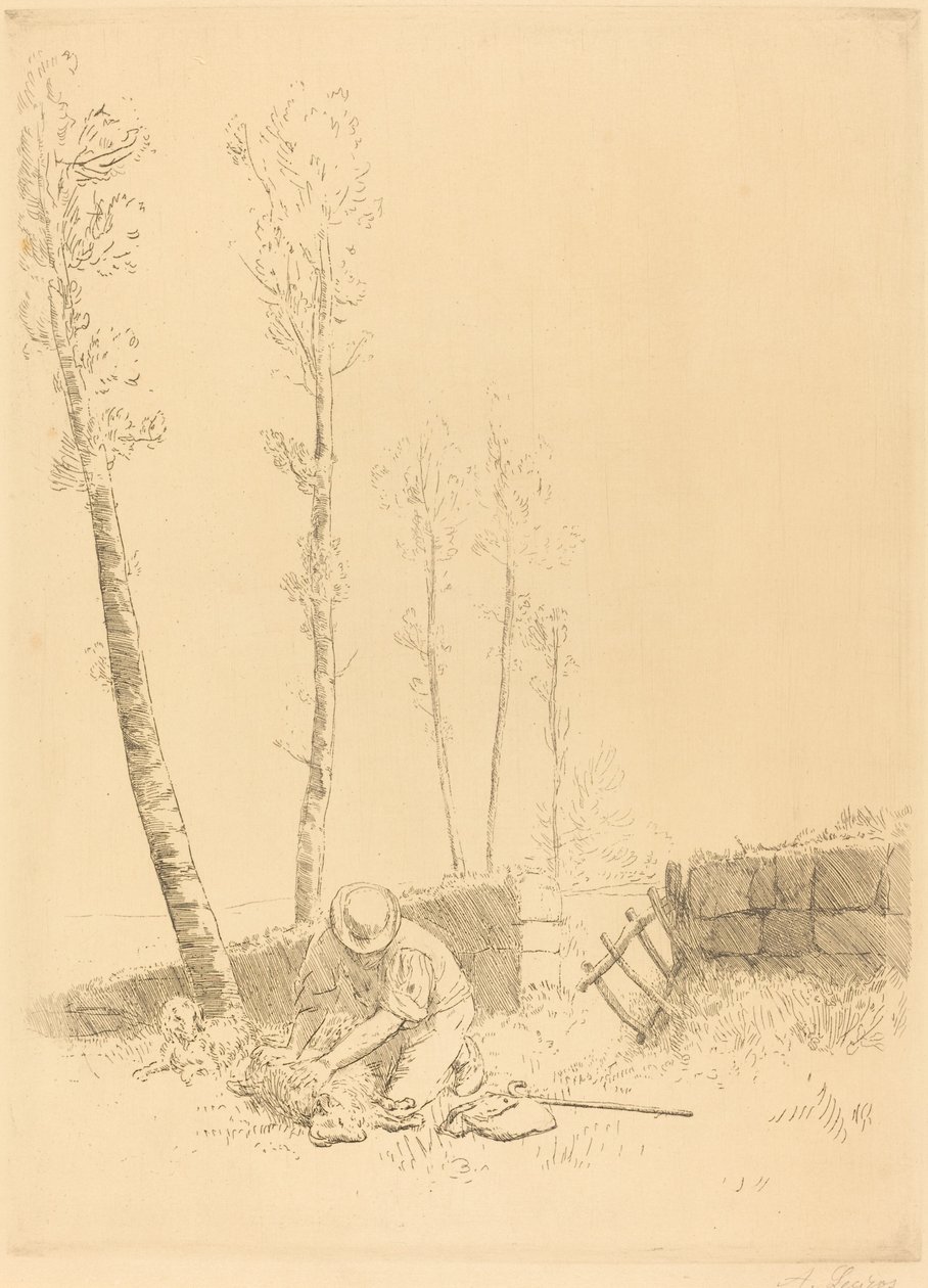 Odnalezienie owcy (Le Mouton retrouve) autorstwa Alphonse Legros