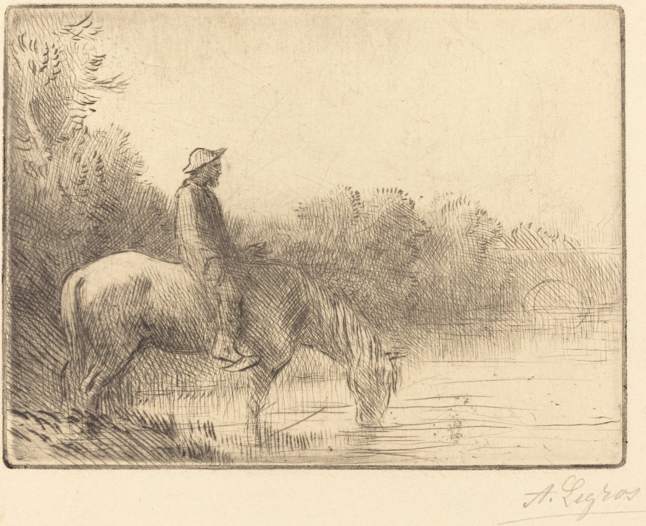 Przeprawa przez rzekę (Le gue) autorstwa Alphonse Legros