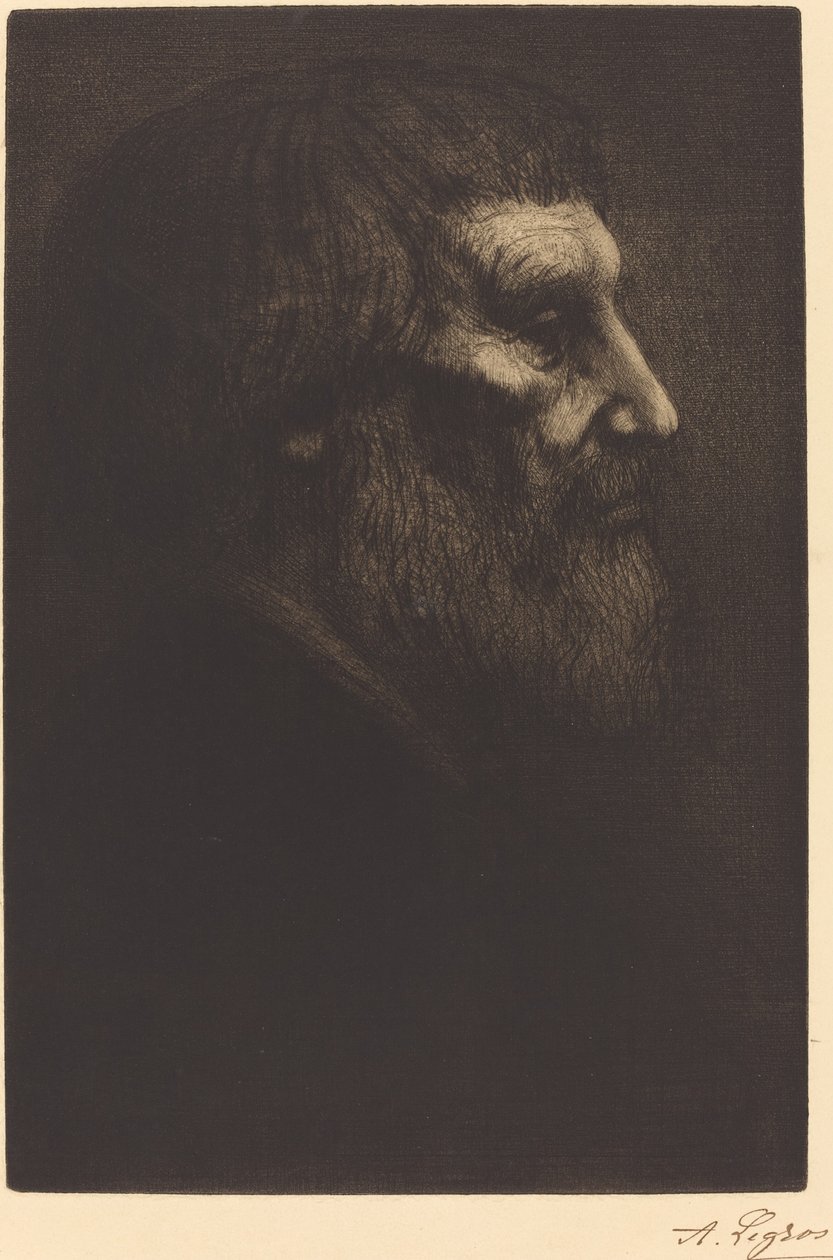 Głowa żebraka (Tete de mendiant) autorstwa Alphonse Legros